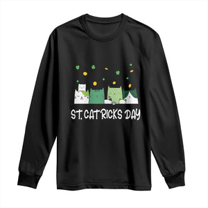 St Patrick's Day Cat Lover Long Sleeve Shirt Happy St.Catrick's Lucky Family Cats Shamrock TS09 Black Print Your Wear