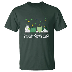 St. Patrick's Day Cat Lover T Shirt Happy St.Catrick's Lucky Family Cats Shamrock TS09 Dark Forest Green Printyourwear