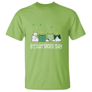 St. Patrick's Day Cat Lover T Shirt Happy St.Catrick's Lucky Family Cats Shamrock TS09 Lime Printyourwear