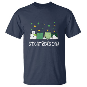 St. Patrick's Day Cat Lover T Shirt Happy St.Catrick's Lucky Family Cats Shamrock TS09 Navy Printyourwear