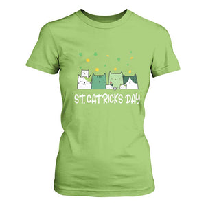 St Patrick's Day Cat Lover T Shirt For Women Happy St.Catrick's Lucky Family Cats Shamrock TS09 Lime Print Your Wear