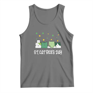 St Patrick's Day Cat Lover Tank Top Happy St.Catrick's Lucky Family Cats Shamrock TS09 Black Heather Print Your Wear