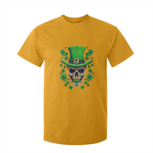 St Patrick's Day T Shirt For Kid Irish Sugar Skull Lucky Shamrocks Hat TS09 Gold Print Your Wear