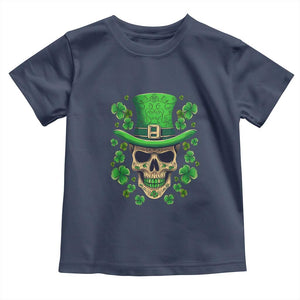 St Patrick's Day Toddler T Shirt Irish Sugar Skull Lucky Shamrocks Hat TS09 Navy Print Your Wear