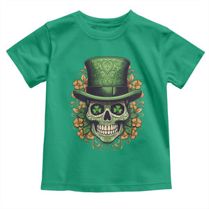 St Patrick's Day Toddler T Shirt Irish Sugar Skull Lucky Hat Shamrocks TS09 Irish Green Print Your Wear