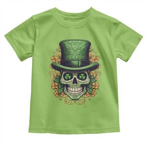 St Patrick's Day Toddler T Shirt Irish Sugar Skull Lucky Hat Shamrocks TS09 Lime Print Your Wear