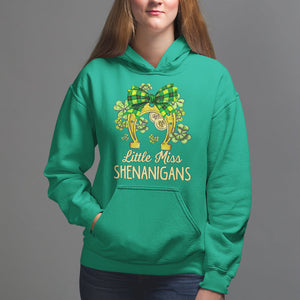 St. Patrick's Day Hoodie Little Miss Shenanigans Coquette Shamrocks TS09 Irish Green Printyourwear