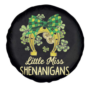 St Patrick's Day Spare Tire Cover Little Miss Shenanigans Coquette Shamrocks TS09 Print Your Wear