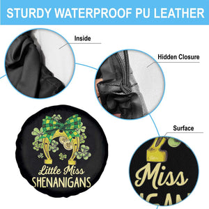 St Patrick's Day Spare Tire Cover Little Miss Shenanigans Coquette Shamrocks TS09 Print Your Wear