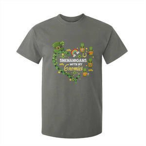 St Patrick's Day T Shirt For Kid Shenanigans With My Gnomies Shamrock Gnome TS09 Military Green Print Your Wear