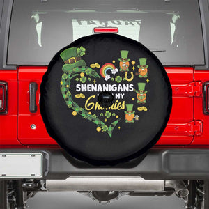 St Patrick's Day Spare Tire Cover Shenanigans With My Gnomies Shamrock Gnome TS09 Black Print Your Wear