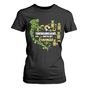 St Patrick's Day T Shirt For Women Shenanigans With My Gnomies Shamrock Gnome TS09 Black Print Your Wear