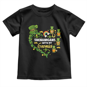 St Patrick's Day Toddler T Shirt Shenanigans With My Gnomies Shamrock Gnome TS09 Black Print Your Wear