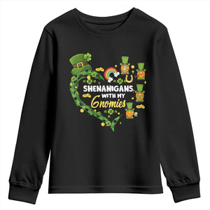 St Patrick's Day Youth Sweatshirt Shenanigans With My Gnomies Shamrock Gnome TS09 Black Print Your Wear