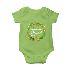 Funny St Patrick's Day Baby Onesie Shenanigans Squad Matching Group TS09 Lime Print Your Wear