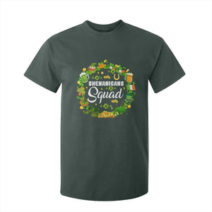 Funny St Patrick's Day T Shirt For Kid Shenanigans Squad Matching Group TS09 Dark Forest Green Print Your Wear