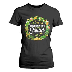 Funny St Patrick's Day T Shirt For Women Shenanigans Squad Matching Group TS09 Black Print Your Wear