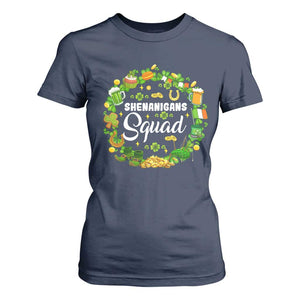 Funny St Patrick's Day T Shirt For Women Shenanigans Squad Matching Group TS09 Navy Print Your Wear
