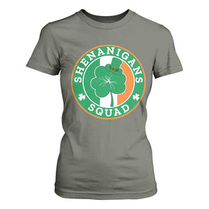 St Patrick's Day T Shirt For Women Shenanigans Squad Funny Matching Group TS09 Military Green Print Your Wear