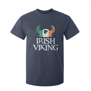 St Patrick's Day T Shirt For Kid Irish Viking Helmet Lucky Shamrocks Ireland Flag TS09 Navy Print Your Wear
