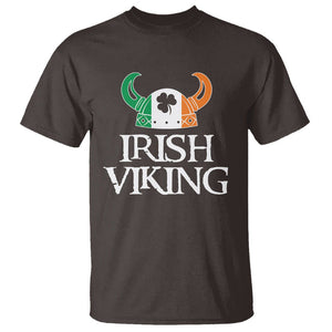 St. Patrick's Day T Shirt Irish Viking Helmet Lucky Shamrocks Ireland Flag TS09 Dark Chocolate Printyourwear