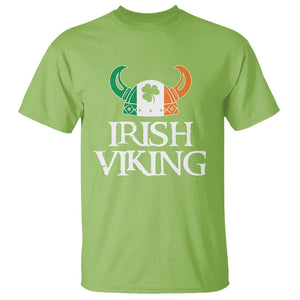 St. Patrick's Day T Shirt Irish Viking Helmet Lucky Shamrocks Ireland Flag TS09 Lime Printyourwear