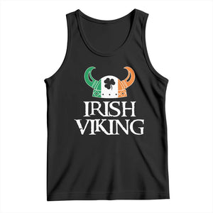 St Patrick's Day Tank Top Irish Viking Helmet Lucky Shamrocks Ireland Flag TS09 Black Print Your Wear
