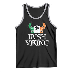 St Patrick's Day Tank Top Irish Viking Helmet Lucky Shamrocks Ireland Flag TS09 Black Athletic Heather Print Your Wear