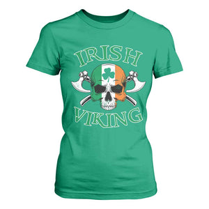 St Patrick's Day T Shirt For Women Irish Viking Skull Lucky Shamrocks Ireland Flag TS09 Irish Green Print Your Wear