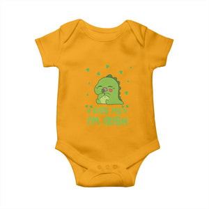 St Patrick's Day Baby Onesie Kiss Me I'm Irish Cute Dinosaur TS09 Gold Print Your Wear