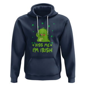St. Patrick's Day Hoodie Kiss Me I'm Irish Cute Dinosaur TS09 Navy Printyourwear