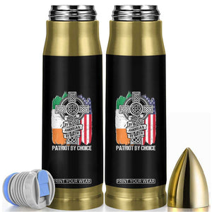 Irish By Blood American By Birth Patriot By Choice Bullet Tumbler Celtic Cross Ireland America Flag TS09 Black Print Your Wear