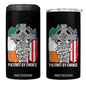 Irish By Blood American By Birth Patriot By Choice 4 in 1 Can Cooler Tumbler Celtic Cross Ireland America Flag TS09 One Size: 16 oz Black Print Your Wear