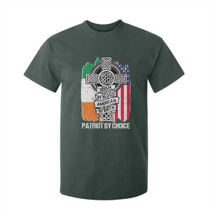 Irish By Blood American By Birth Patriot By Choice T Shirt For Kid Celtic Cross Ireland America Flag TS09 Dark Forest Green Print Your Wear