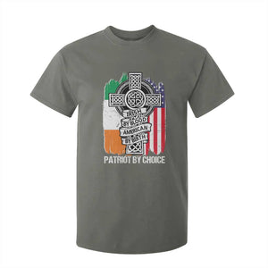Irish By Blood American By Birth Patriot By Choice T Shirt For Kid Celtic Cross Ireland America Flag TS09 Military Green Print Your Wear