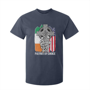 Irish By Blood American By Birth Patriot By Choice T Shirt For Kid Celtic Cross Ireland America Flag TS09 Navy Print Your Wear