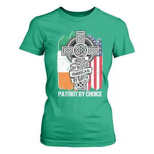Irish By Blood American By Birth Patriot By Choice T Shirt For Women Celtic Cross Ireland America Flag TS09 Irish Green Print Your Wear