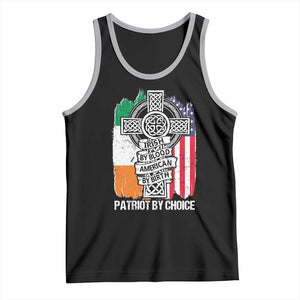 Irish By Blood American By Birth Patriot By Choice Tank Top Celtic Cross Ireland America Flag TS09 Black Athletic Heather Print Your Wear