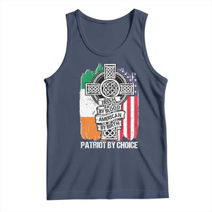 Irish By Blood American By Birth Patriot By Choice Tank Top Celtic Cross Ireland America Flag TS09 Navy Print Your Wear