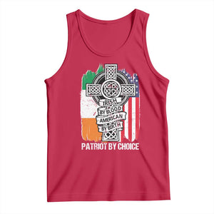 Irish By Blood American By Birth Patriot By Choice Tank Top Celtic Cross Ireland America Flag TS09 Red Print Your Wear
