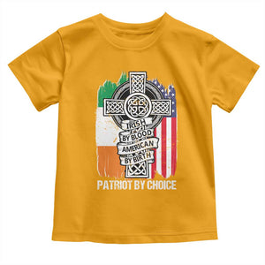 Irish By Blood American By Birth Patriot By Choice Toddler T Shirt Celtic Cross Ireland America Flag TS09 Gold Print Your Wear