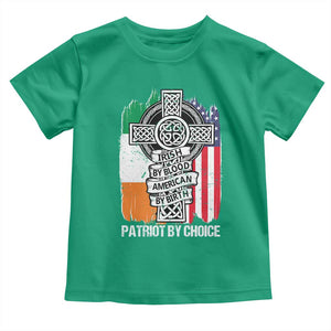 Irish By Blood American By Birth Patriot By Choice Toddler T Shirt Celtic Cross Ireland America Flag TS09 Irish Green Print Your Wear