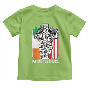 Irish By Blood American By Birth Patriot By Choice Toddler T Shirt Celtic Cross Ireland America Flag TS09 Lime Print Your Wear