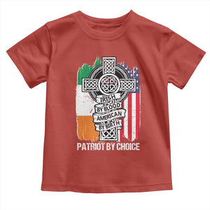Irish By Blood American By Birth Patriot By Choice Toddler T Shirt Celtic Cross Ireland America Flag TS09 Red Print Your Wear