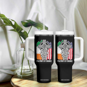 Irish By Blood American By Birth Patriot By Choice Tumbler With Handle Celtic Cross Ireland America Flag TS09 Print Your Wear