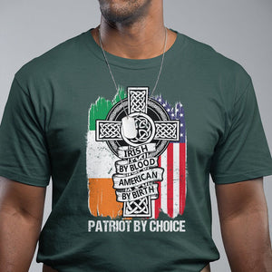 Irish By Blood American By Birth Patriot By Choice T Shirt TS09 Dark Forest Green Printyourwear
