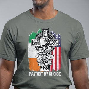 Irish By Blood American By Birth Patriot By Choice T Shirt TS09 Military Green Printyourwear