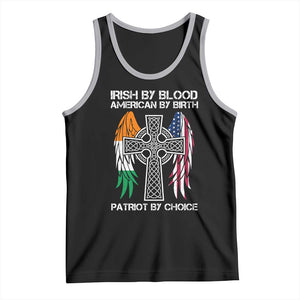 Irish By Blood American By Birth Patriot By Choice Tank Top Ireland America Flag Celtic Cross TS09 Black Athletic Heather Print Your Wear