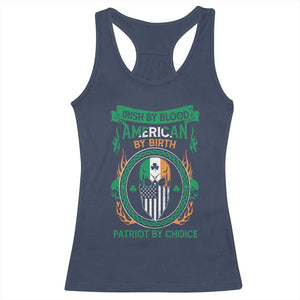 Irish By Blood American By Birth Patriot By Choice Racerback Tank Top TS09 Navy Print Your Wear