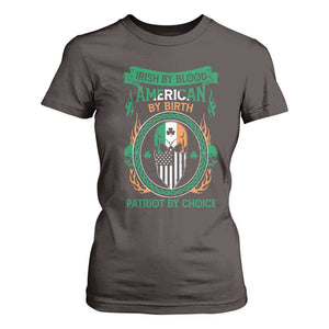 Irish By Blood American By Birth Patriot By Choice T Shirt For Women TS09 Dark Chocolate Print Your Wear